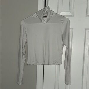 Olivia Rae Cream Long Sleeve Fitted Crop top